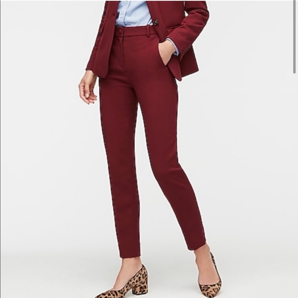 J.Crew High-rise Cameron Pant, Cranberry, 00